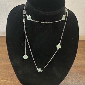 Elegant Silver and Light Blue Necklace
